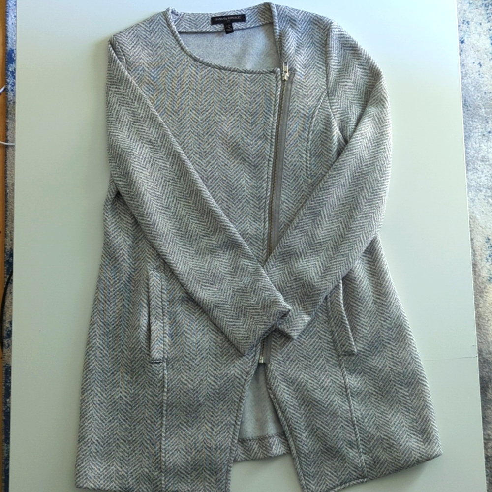 Banana Herringbone Coat with fleece lining